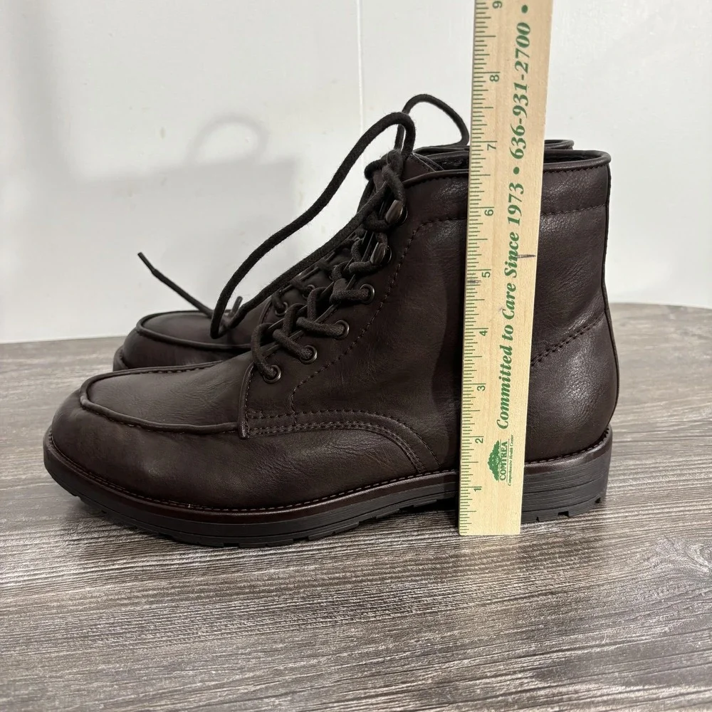 Frye And Co Norman Boots Mens Size 9 Brown Combat Lace Up Ankle Lug Sole Zip